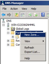 Creating a new DNS Zone Creating a new DNS Zone