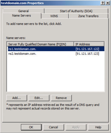 DNS Name server editing DNS Name server editing